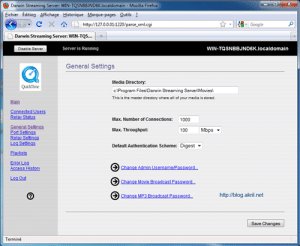 Darwin Streaming Server Web Interface
