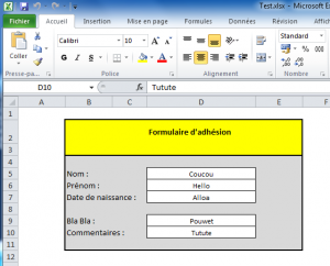 Exemple de fichier Excel