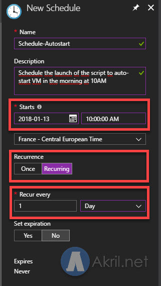 Configuration Schedule