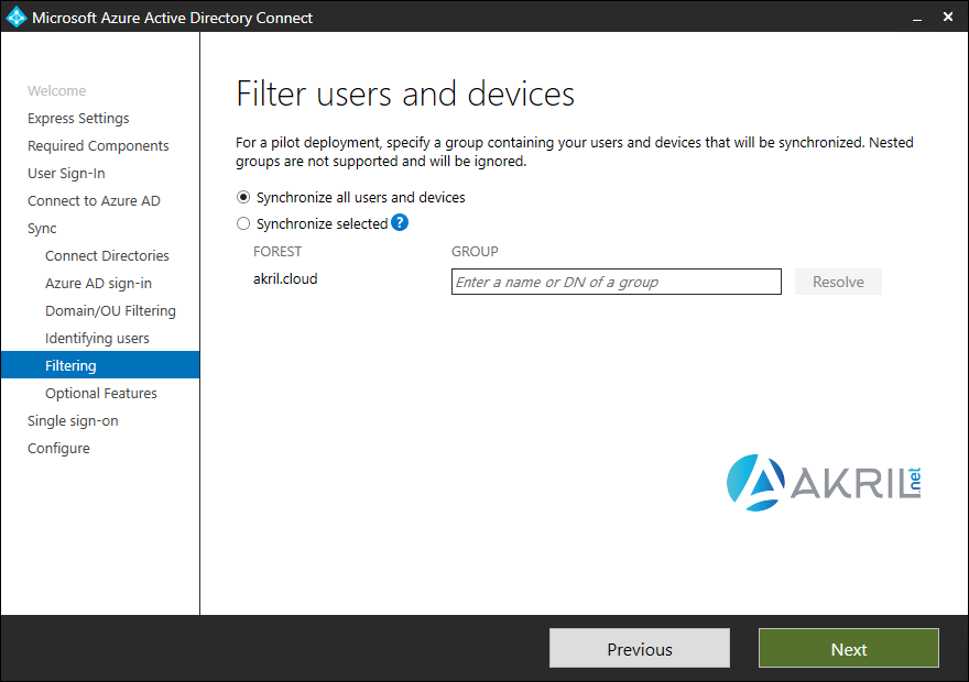 Installation Azure AD Connect (Suite)