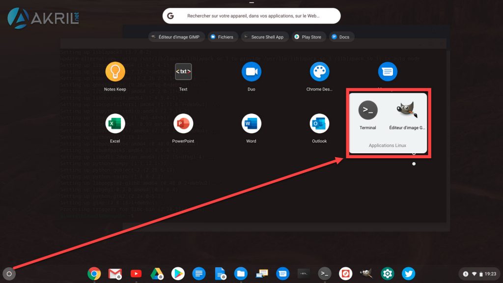 Applications Linux dans votre Chromebook