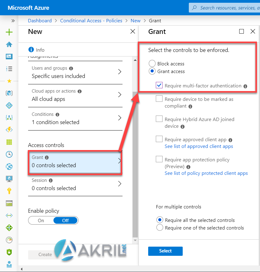 Azure Conditional Access - Action