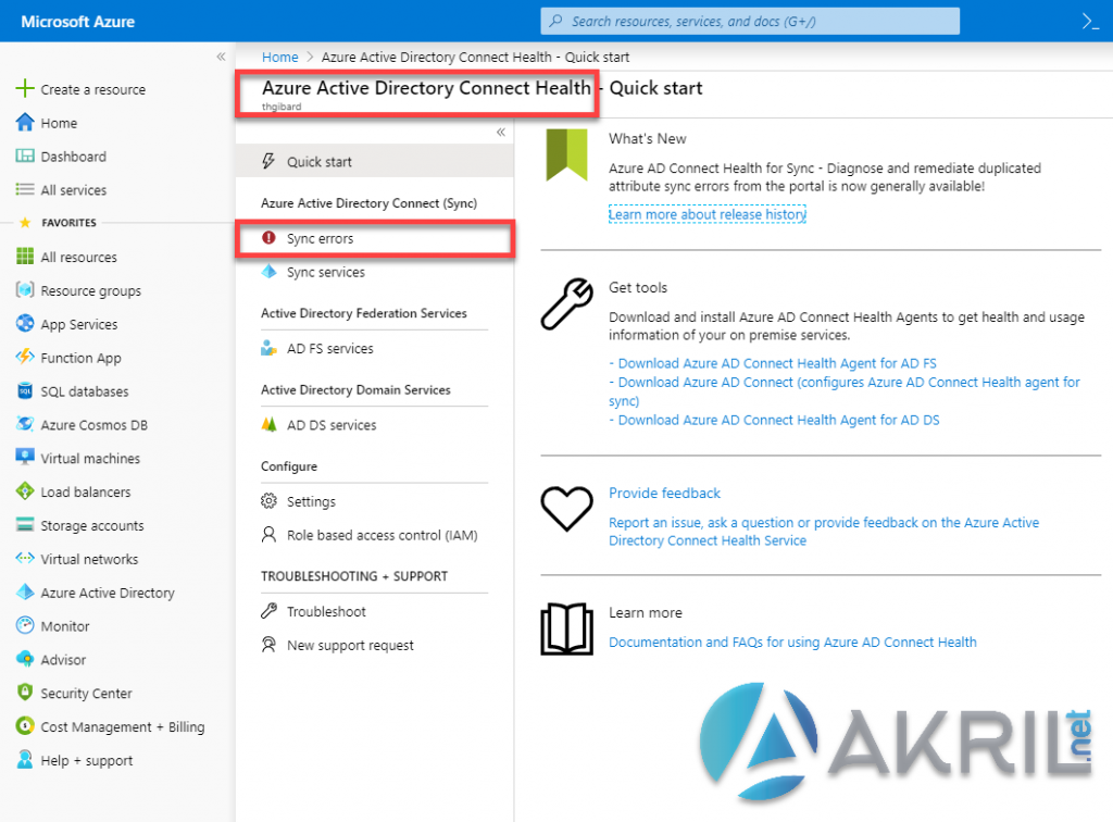 Azure Active Directory Connect Health