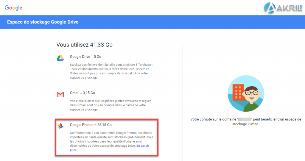 Espace de stockage G Suite