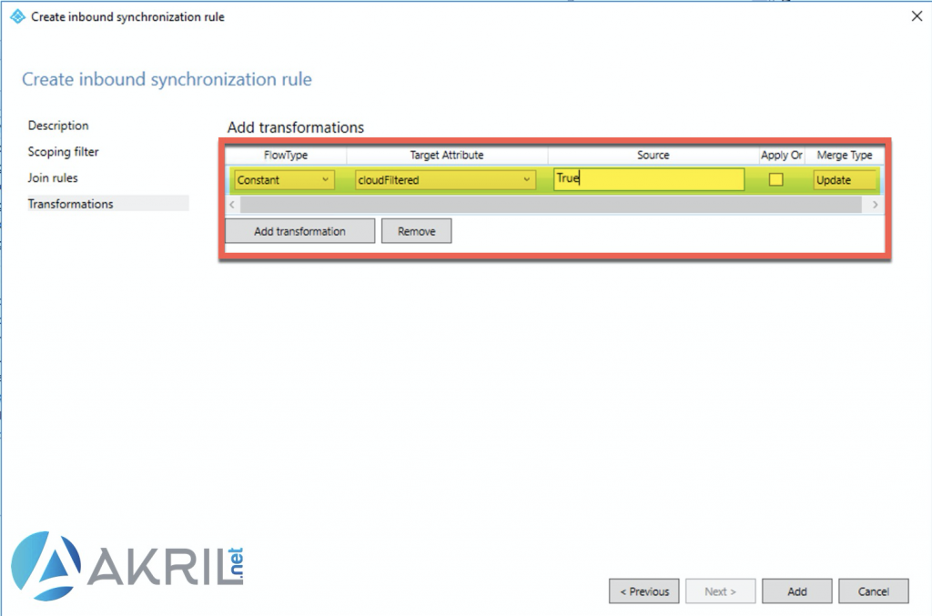 Création d'un règle personnalisée dans AAD Connect (5)