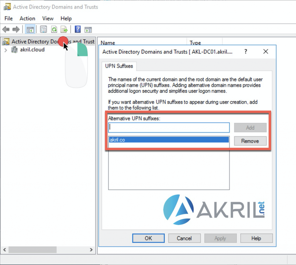 Active Directory Domains and Trust - UPN Suffixes