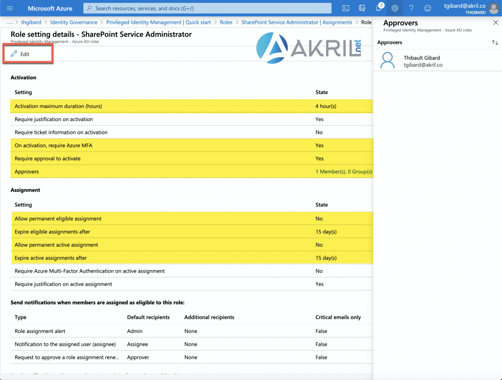 Utilisation de PIM - Privileged Identity Management - 6