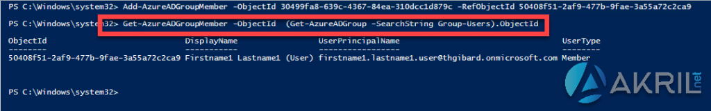 Get-AzureADGroupMember