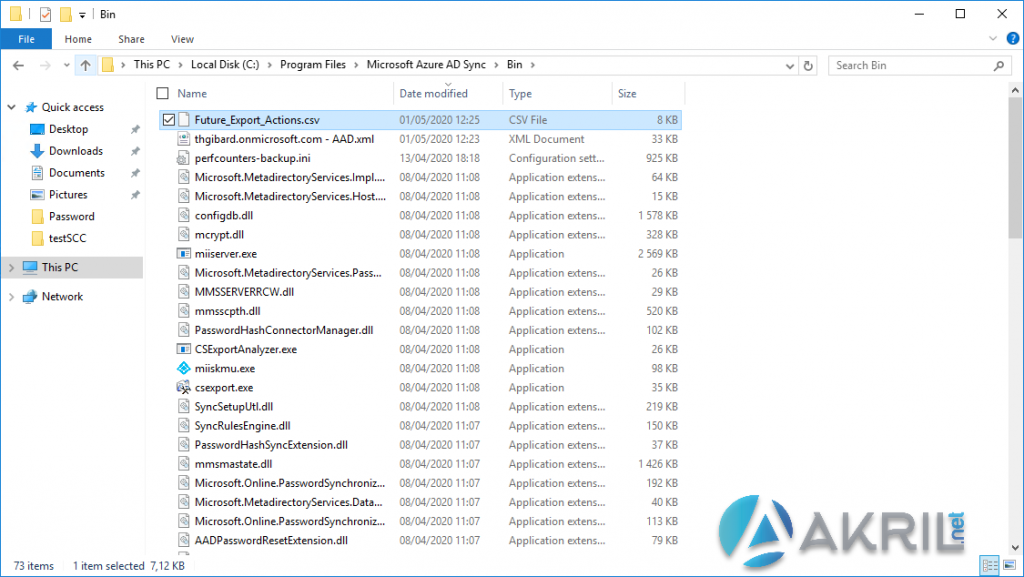 Export les actions de Azure AD Connect (2)