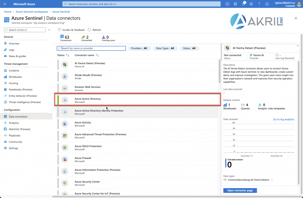 Supervision de Azure Active Directory avec Azure Sentinel
