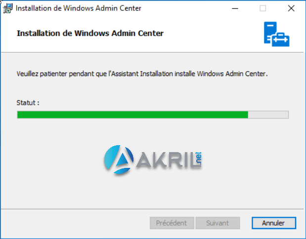 Installation de Windows Admin Center (suite)
