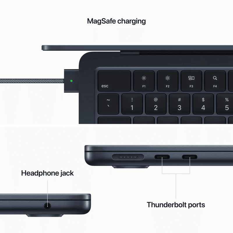 Connectique du nouveau MacBook Air M2 d'Apple