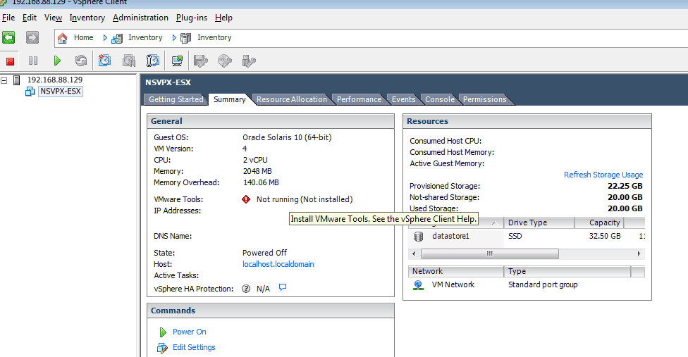 Aperçu de l'ancienne interface du vSPhere Client de VMware ESXi