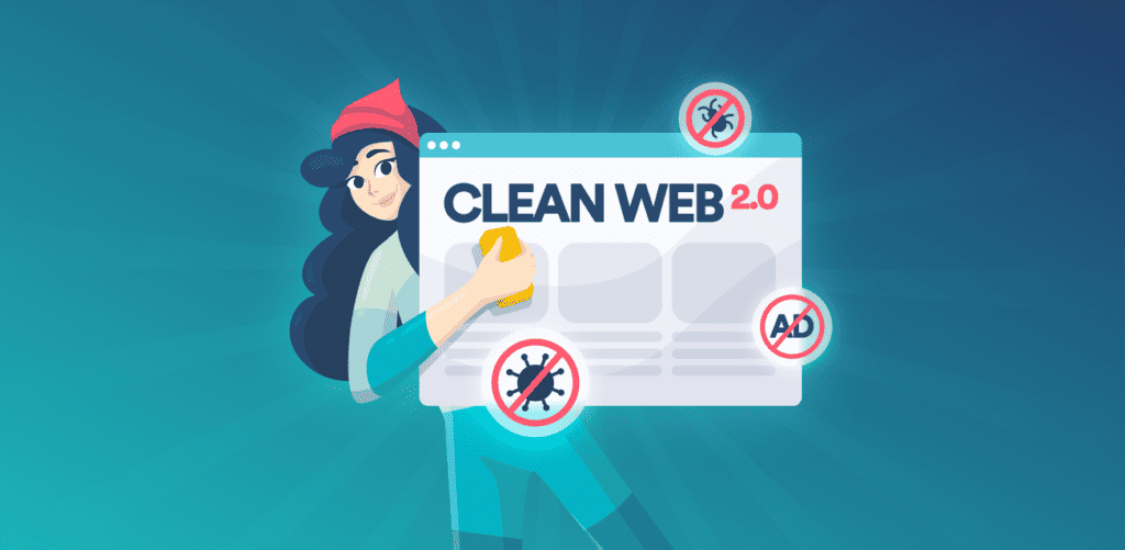 Fonctionnalité CleanWeb 2.0 de Surfshark