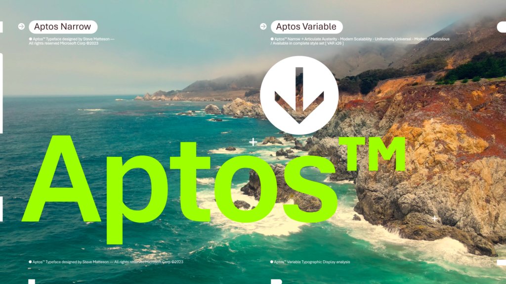 Nouvelle police d'écriture par Microsoft appelée Aptos
