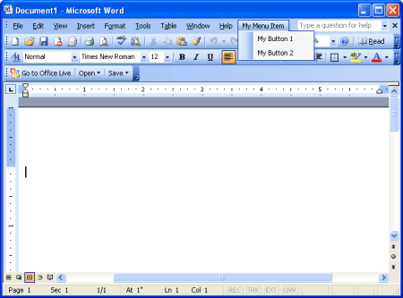 Microsoft Word dans la version 2003 du pack Office