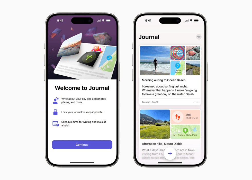 Illustration de l'application Journal - Source Apple