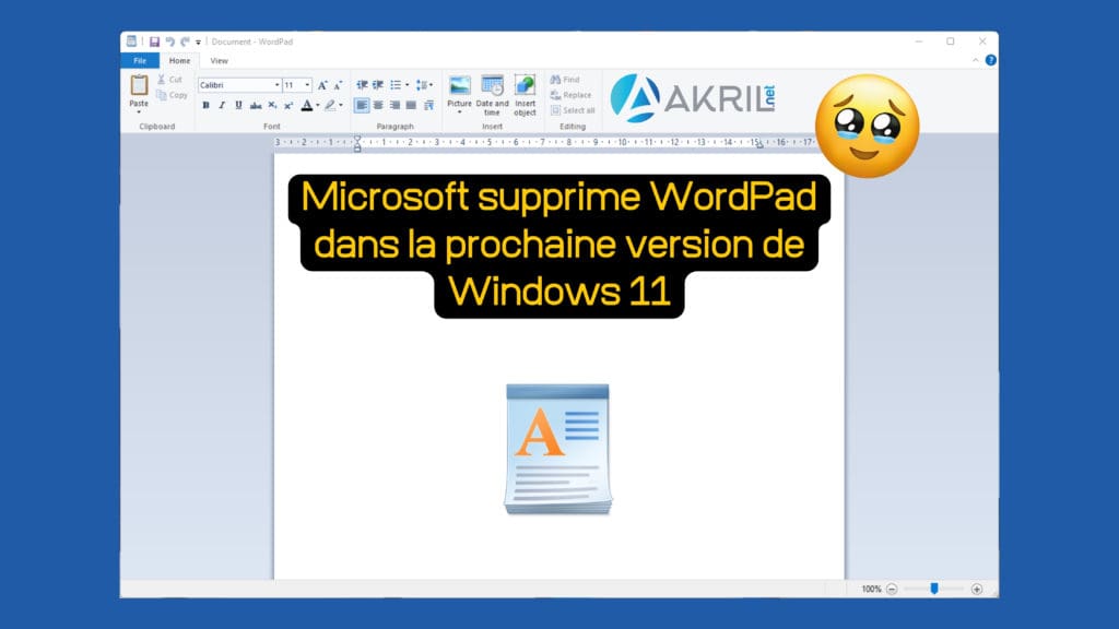 Microsoft retire définitivement WordPad de Windows 11