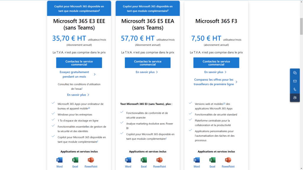 Nouvelles offres MIcrosoft 365 & Office 365 (pour les entreprises de plus de 300 salariés)