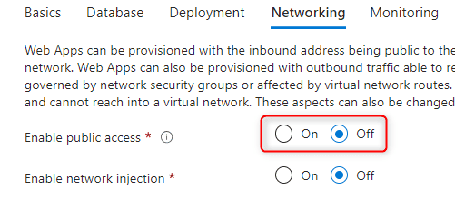 Off : Network public access