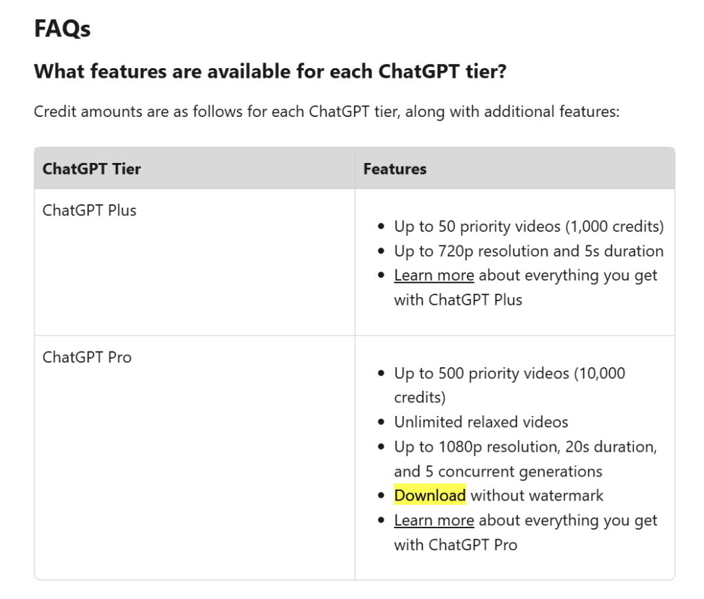 Différences de fonctionnalités selon si vous avez ChatGPT Plus ou ChatGPT Pro