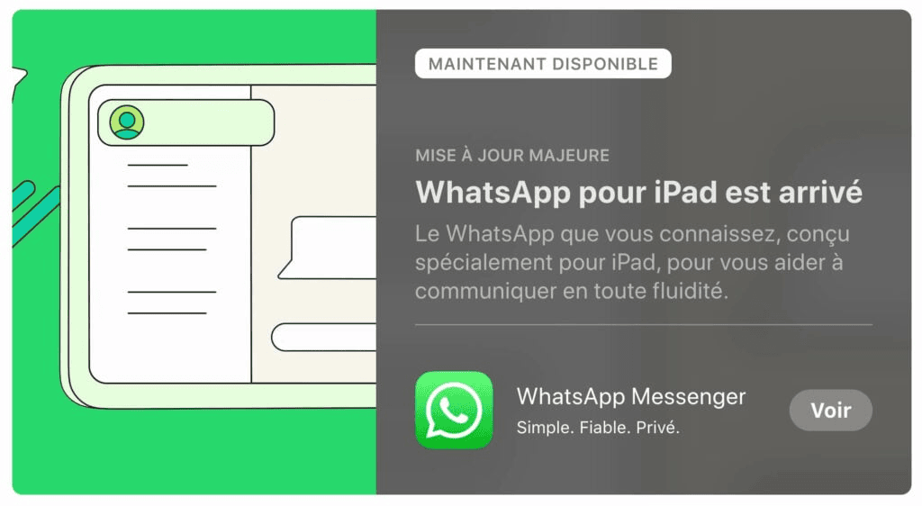 Arrivée de WhatsApp pour iPad