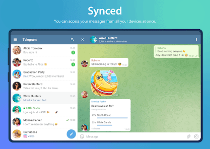Interface de Telegram - Image d'illustration