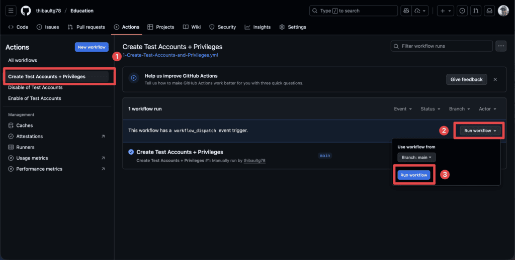 Test d'exécution de notre workflow