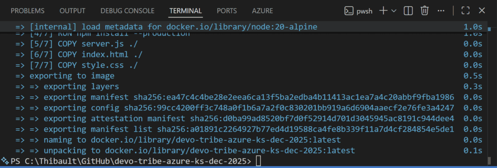 Création d'une image de Container