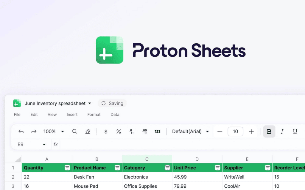 Proton Sheets : Une Nouvelle Alternative à Excel Online et Google Sheets