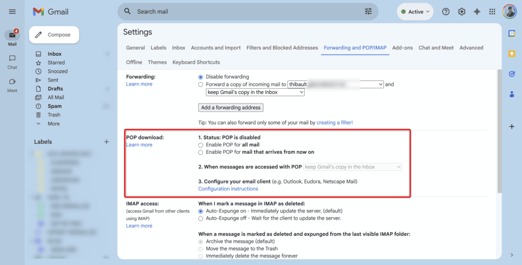 L'option POP va disparaître de Gmail