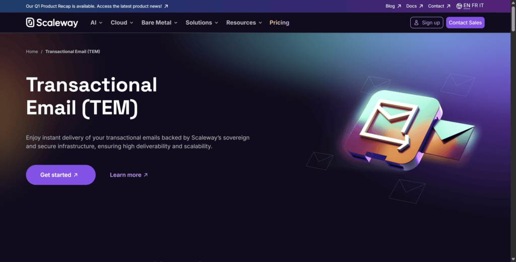 Test de la solution Transactional Email (TEM) de Scaleway