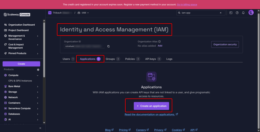 Création de votre nouvelle application API