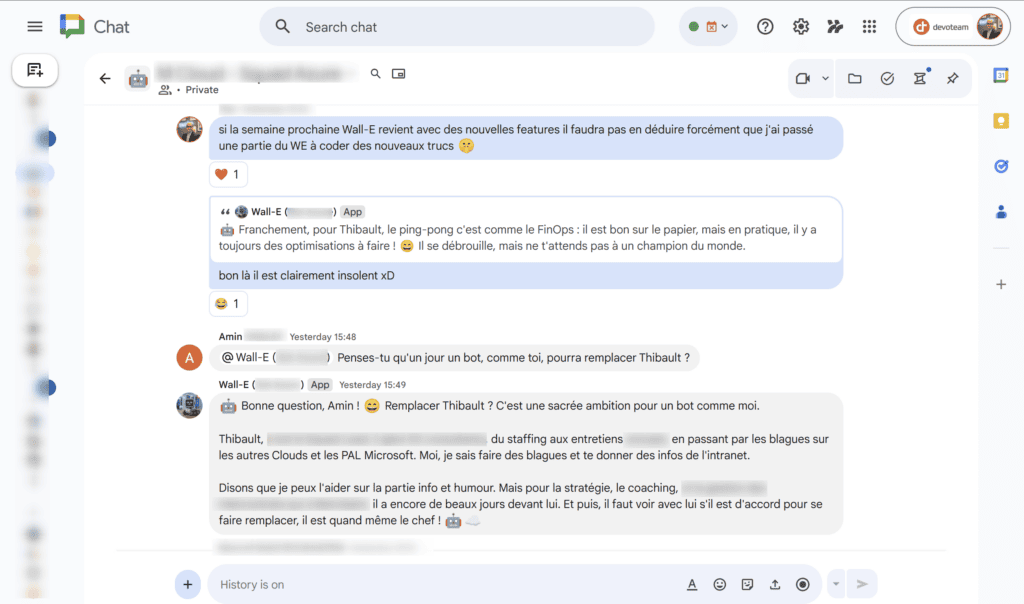 Exemples d'interactions plus "humaine" avec davantage de contexte
